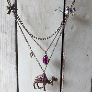 Betsy Johnson camel multilayer necklace